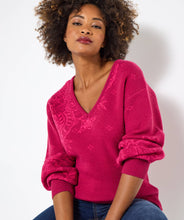 Paisley Pink V-Neck Jumper - boudoirbythesea