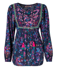 Boho Top blues/pinks tunic - boudoirbythesea