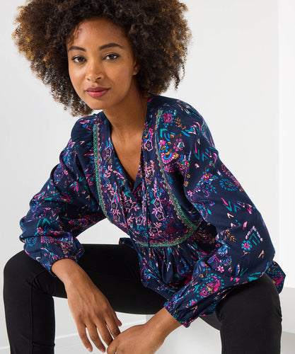 Boho Top blues/pinks tunic - boudoirbythesea