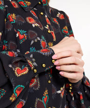 Heart Print Georgette Blouse With Cami - boudoirbythesea