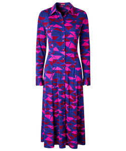 Estelle Geo Print Jersey Shirt Dress - boudoirbythesea