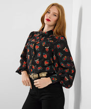 Heart Print Georgette Blouse With Cami - boudoirbythesea