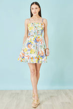 White Mediterranean Print Cotton Mini Sun Dress - boudoirbythesea