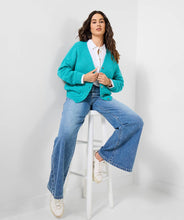 V- Neck Cardigan in turquoise - boudoirbythesea