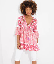 Pretty In Pink Printed Cotton Tunic UK10 - boudoirbythesea