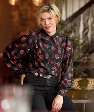 Heart Print Georgette Blouse With Cami - boudoirbythesea