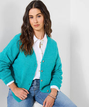 V- Neck Cardigan in turquoise - boudoirbythesea