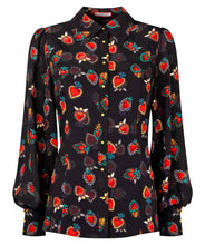 Heart Print Georgette Blouse With Cami - boudoirbythesea