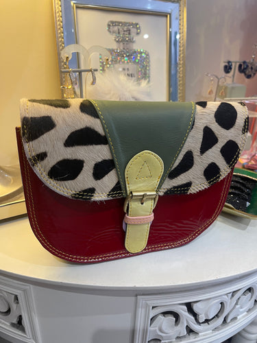 Leather Bag Red Multi Design - boudoirbythesea