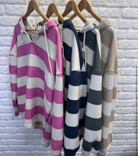 Stripe Sweatshirt Hooded Top 4 Colours