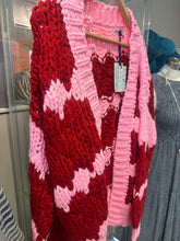 Chunky hand cotton knit cardigan Pink - boudoirbythesea