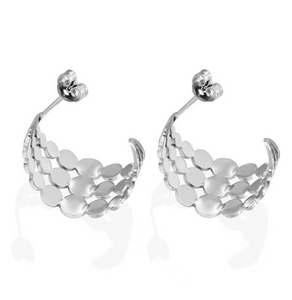 Silver half hoop earrings - boudoirbythesea