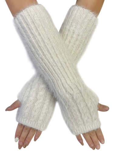 Arm Warmer Gloves Cream or Fushia. - boudoirbythesea