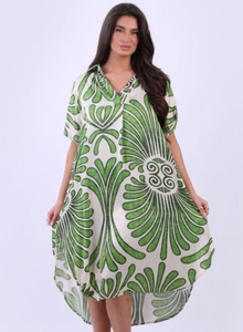 Palm Print Green Dress - boudoirbythesea