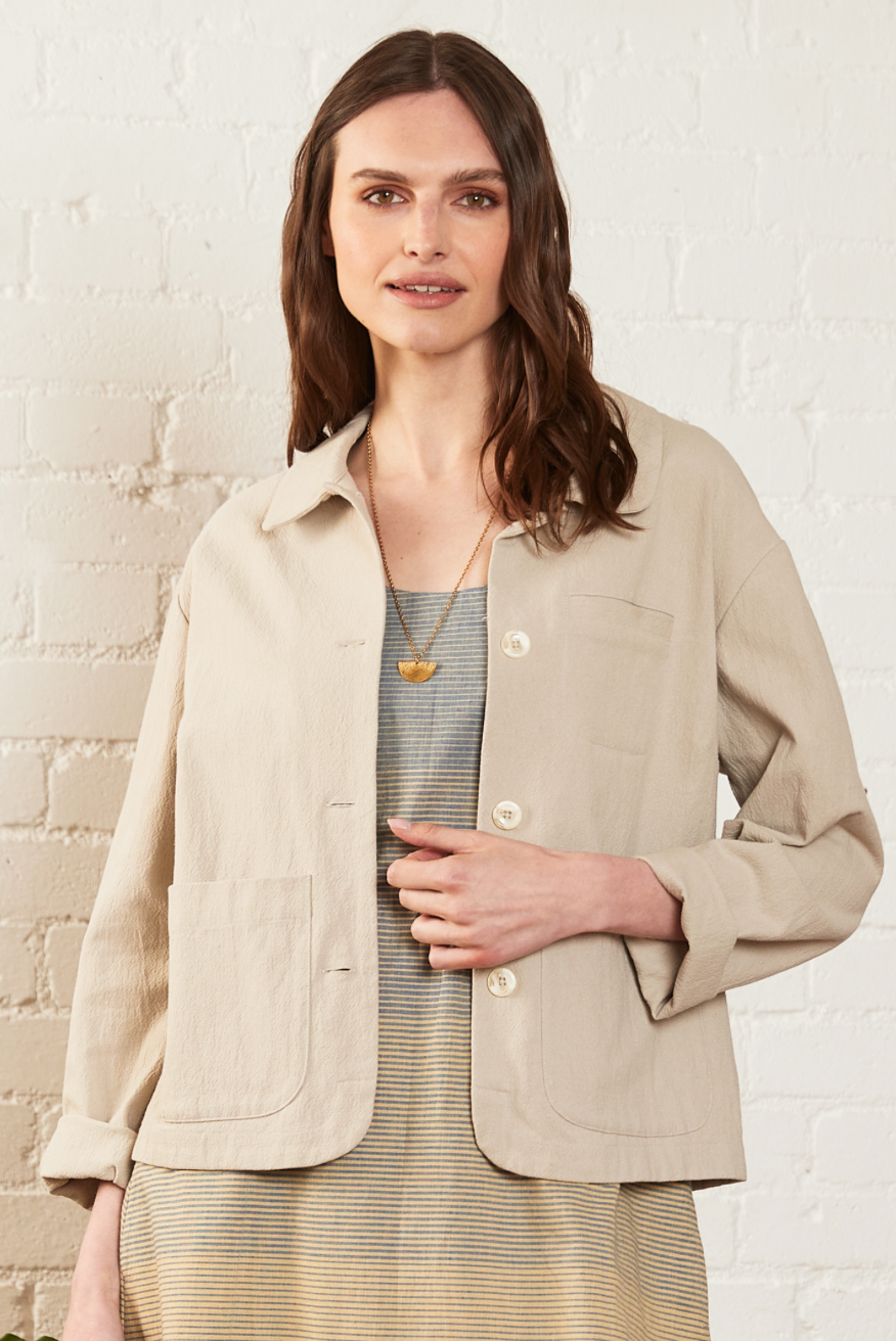 Nomads Ecru Twisted Jacket - boudoirbythesea