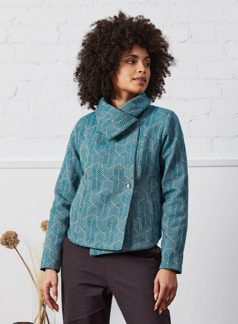 Nomads Assymetrical Jacket in Peacock - boudoirbythesea