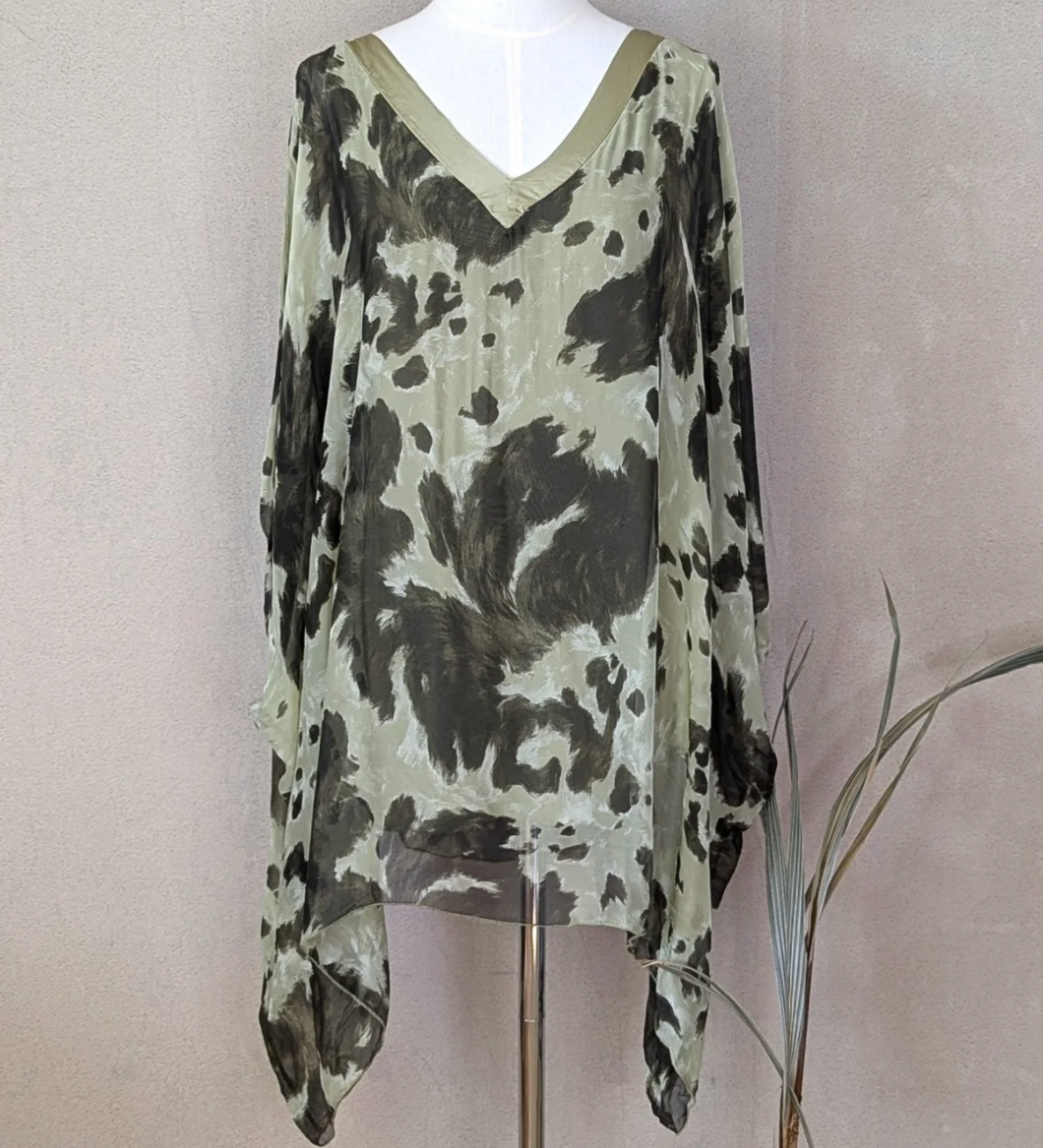 Dalmatian Print Tunic Silk Blend 2 colours available - boudoirbythesea