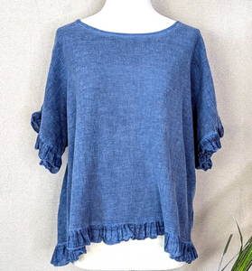 Cotton Frilled Sleeve Top - boudoirbythesea