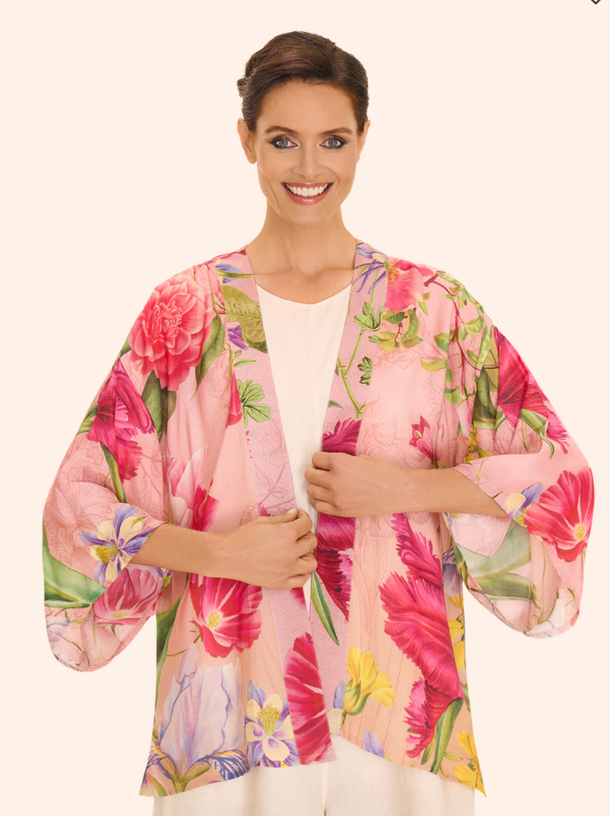 Floral Pink Kimono - boudoirbythesea