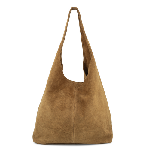 Tan suede slouch bag - boudoirbythesea