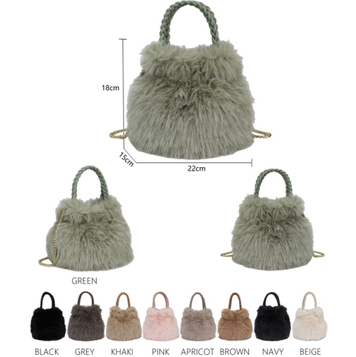 Faux Fur Balloon Bag Range of Colours - boudoirbythesea