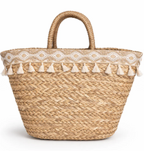 Tassell trim beach bag - boudoirbythesea