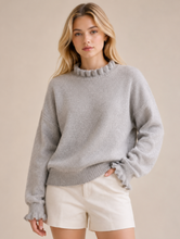 Ruffle Neck Jumper in Grey or Black - boudoirbythesea