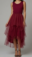 Tiered Midi Dress Burgundy - boudoirbythesea