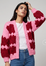 Chunky hand cotton knit cardigan Pink - boudoirbythesea
