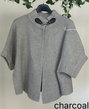 Clasp Detail Knitted Cape Cardigan 2 colours