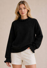 Ruffle Neck Jumper in Grey or Black - boudoirbythesea