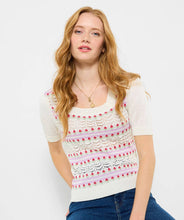 Floral Short Sleeve Jumper UK12 - boudoirbythesea