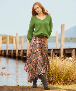 Romantic Check Dippy Hem Skirt - boudoirbythesea