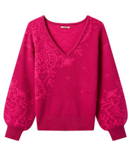 Paisley Pink V-Neck Jumper - boudoirbythesea
