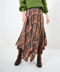 Romantic Check Dippy Hem Skirt - boudoirbythesea
