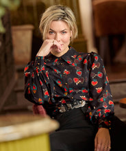 Heart Print Georgette Blouse With Cami - boudoirbythesea
