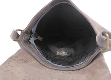 Italian Soft Suede Leather Croc Pattern Cross Body Bag - boudoirbythesea