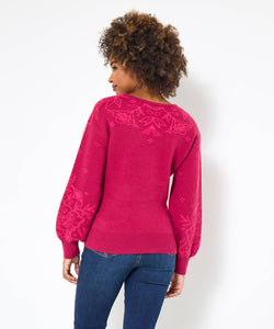 Paisley Pink V-Neck Jumper - boudoirbythesea