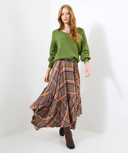 Romantic Check Dippy Hem Skirt - boudoirbythesea