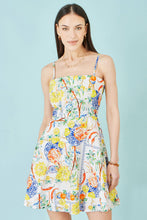 White Mediterranean Print Cotton Mini Sun Dress - boudoirbythesea