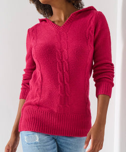 Hooded Cable Knit Jumper - boudoirbythesea